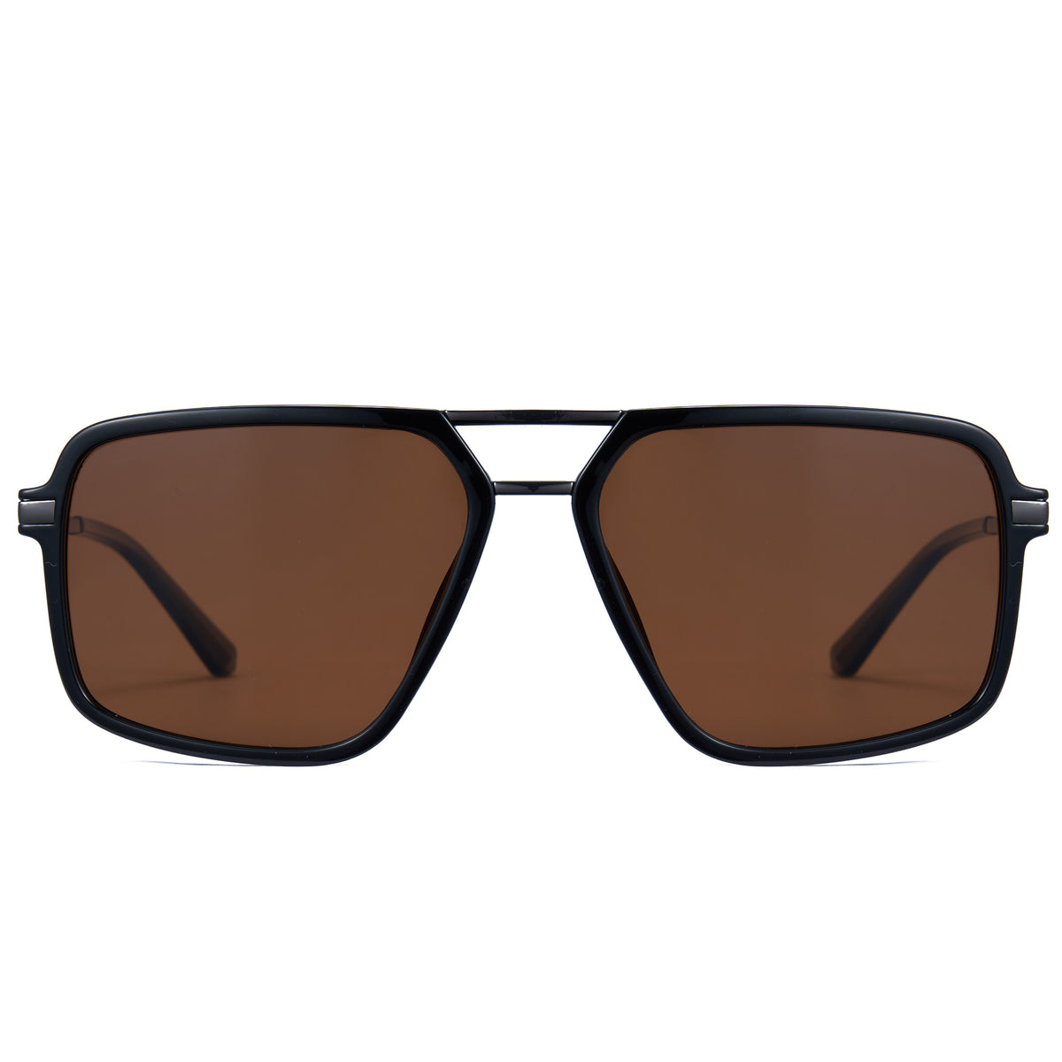 P1348 polarized double bridge sunglasses grey brown lenses korean minimalist style running fishing driving unisex