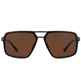 P1348 polarized double bridge sunglasses grey brown lenses korean minimalist style running fishing driving unisex