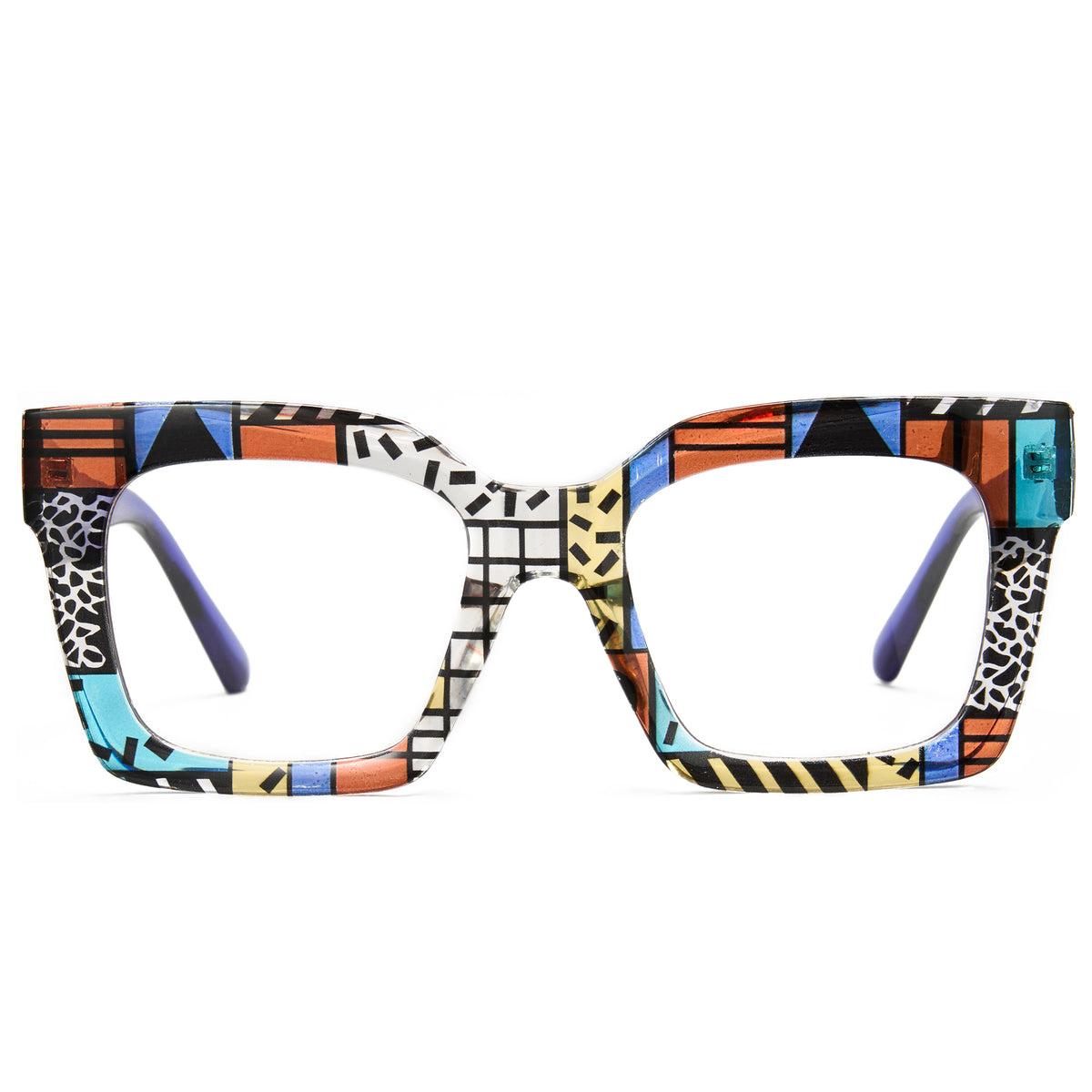 Cyxus Colorful Print Large Frame Hipster Computer Glasses 8308 メイン画像