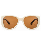 1342 womens oversized square beige sunglasses brown lenses korean minimalist style non-polarized AC lens