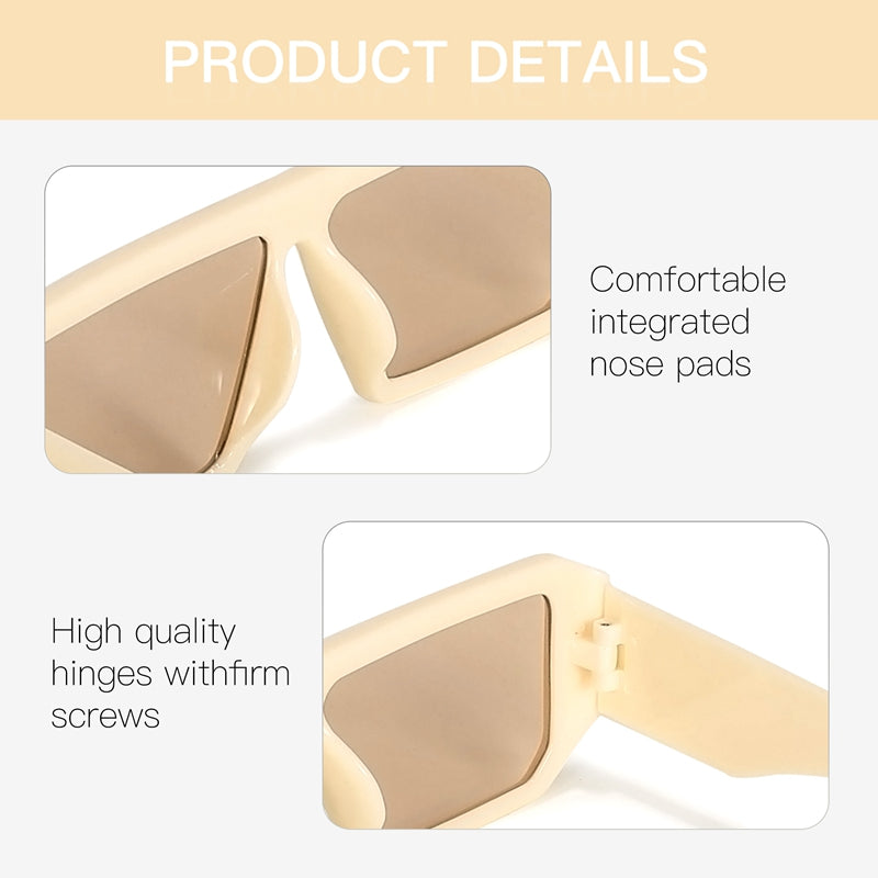 Cydays Trendy Square and Rectangle Sunglasses Cool Women UV 400 Protection Shades Designer Style Secondary image