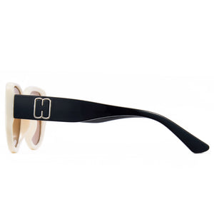1342 womens oversized square beige sunglasses brown lenses korean minimalist style non-polarized AC lens