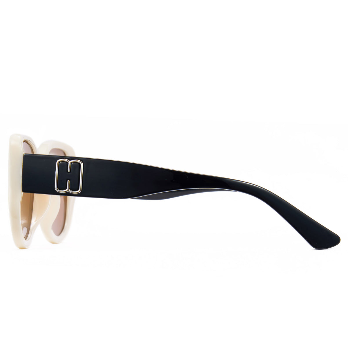 1342 womens oversized square beige sunglasses brown lenses korean minimalist style non-polarized AC lens