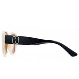 1342 womens oversized square beige sunglasses brown lenses korean minimalist style non-polarized AC lens