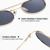 Cyxus Oval Trendy Double Bridge Non-Polarized Sunglasses 1324