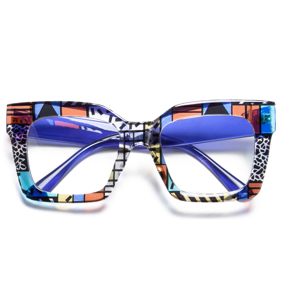 Cyxus Colorful Print Large Frame Hipster Computer Glasses 8308
