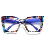 Cyxus Colorful Print Large Frame Hipster Computer Glasses 8308