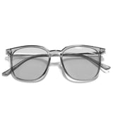 1353 unisex grey large square sunglasses light grey lenses non-polarized PC frame metal temples daily casual commuting