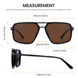 P1348 polarized double bridge sunglasses grey brown lenses korean minimalist style running fishing driving unisex