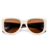1342 womens oversized square beige sunglasses brown lenses korean minimalist style non-polarized AC lens