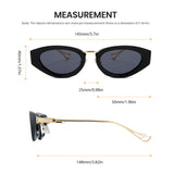 oval black gold sunglasses black lenses non-polarized PC frame metal temples daily commuting casual driving