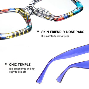 Cyxus Colorful Print Large Frame Hipster Computer Glasses 8308
