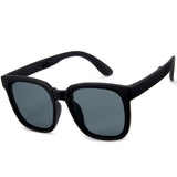 Black children's foldable TPEE lens TAC frame polarized sunglasses and Bear bag