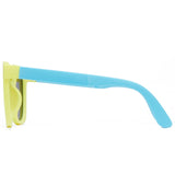 Yellow children's foldable TPEE lens TAC frame polarized sunglasses-Blue glasses temples