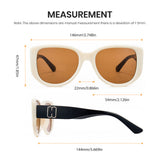 1342 womens oversized square beige sunglasses brown lenses korean minimalist style non-polarized AC lens