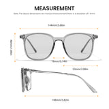 1353 unisex grey large square sunglasses light grey lenses non-polarized PC frame metal temples daily casual commuting