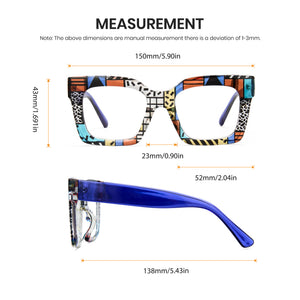 Cyxus Colorful Print Large Frame Hipster Computer Glasses 8308