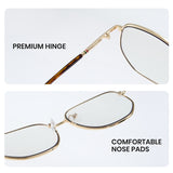 Cyxus Blue Light Blocking Photochromic Lens Large Frame Glasses 8261