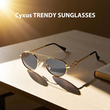 Cyxus Oval Trendy Double Bridge Non-Polarized Sunglasses 1324