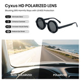 Cyxus HD polarized lens sunglasses with road scene and car interior background