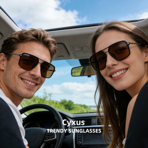 P1348 polarized double bridge sunglasses grey brown lenses korean minimalist style running fishing driving unisex
