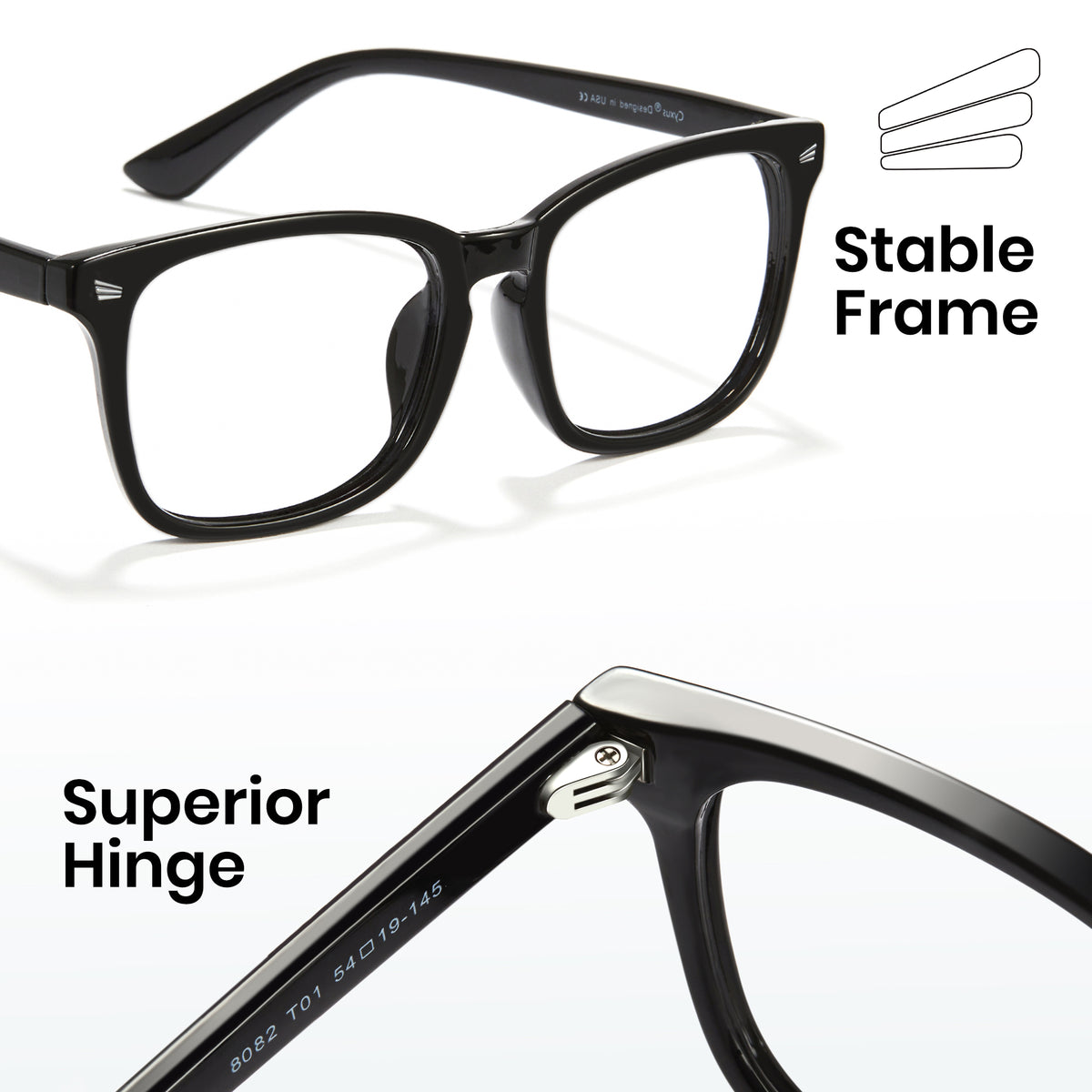 CYXUS Blue-Light Blocking Computer Reading Optical glasses Fashion Anti Eyestrain UV Glasses for Women Men 8082