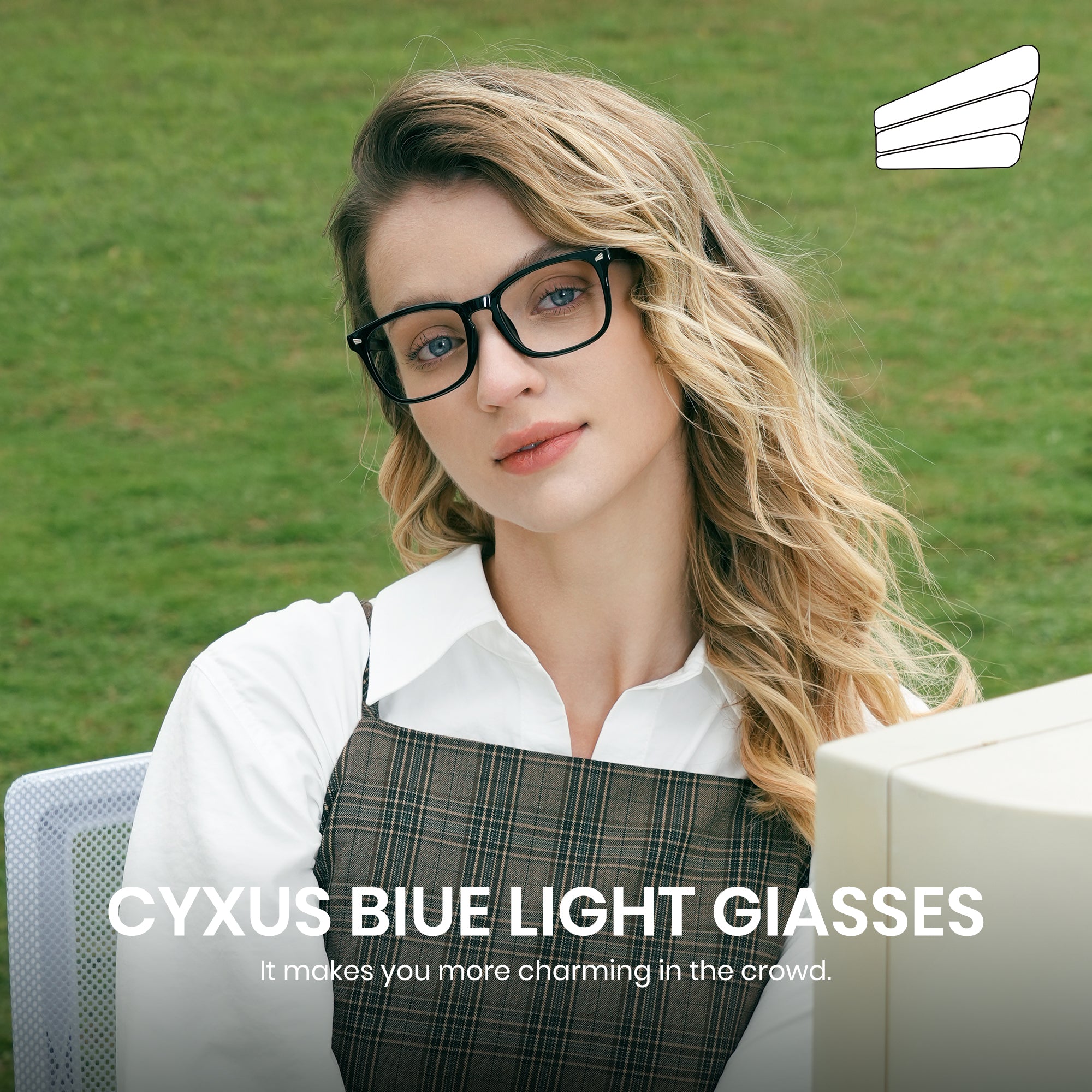 CYXUS Blue-Light Blocking Computer Gaming Optical glasses Fashion Anti Eyestrain UV Glasses for Women Men 8082 副图