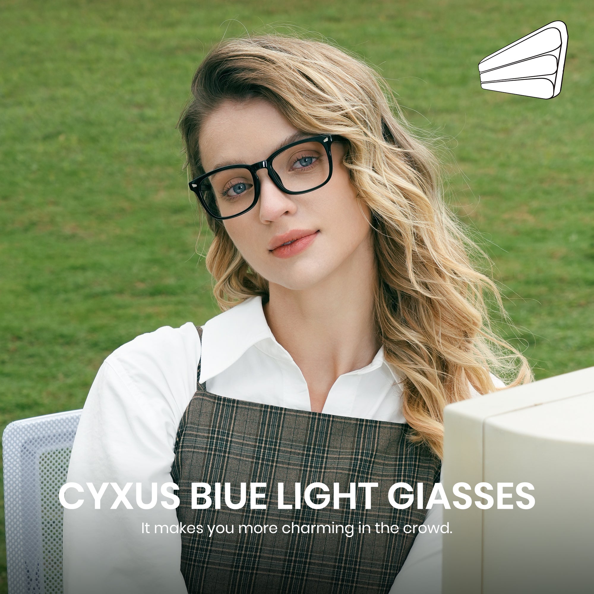 CYXUS Blue-Light Blocking Computer Phones Optical glasses Fashion Anti Eyestrain UV Glasses for Women Men 8082 Secondary image