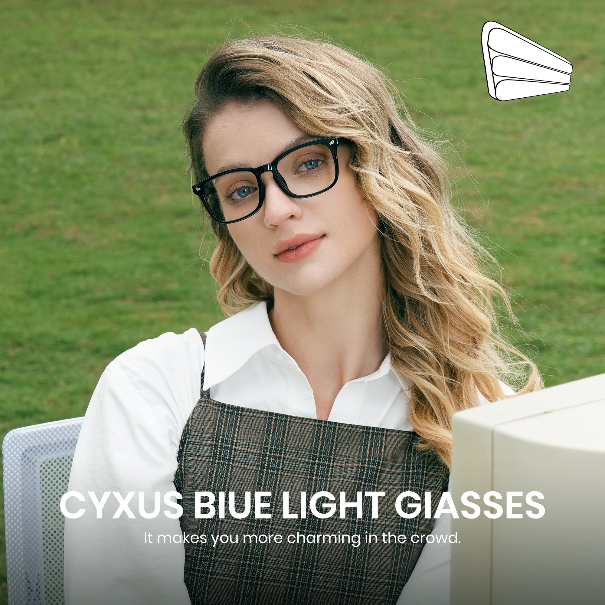 CYXUS Blue Light Blocking Computer Optical glasses Fashion Anti Eyestrain UV Glasses for Women Men 8082 Secondary image