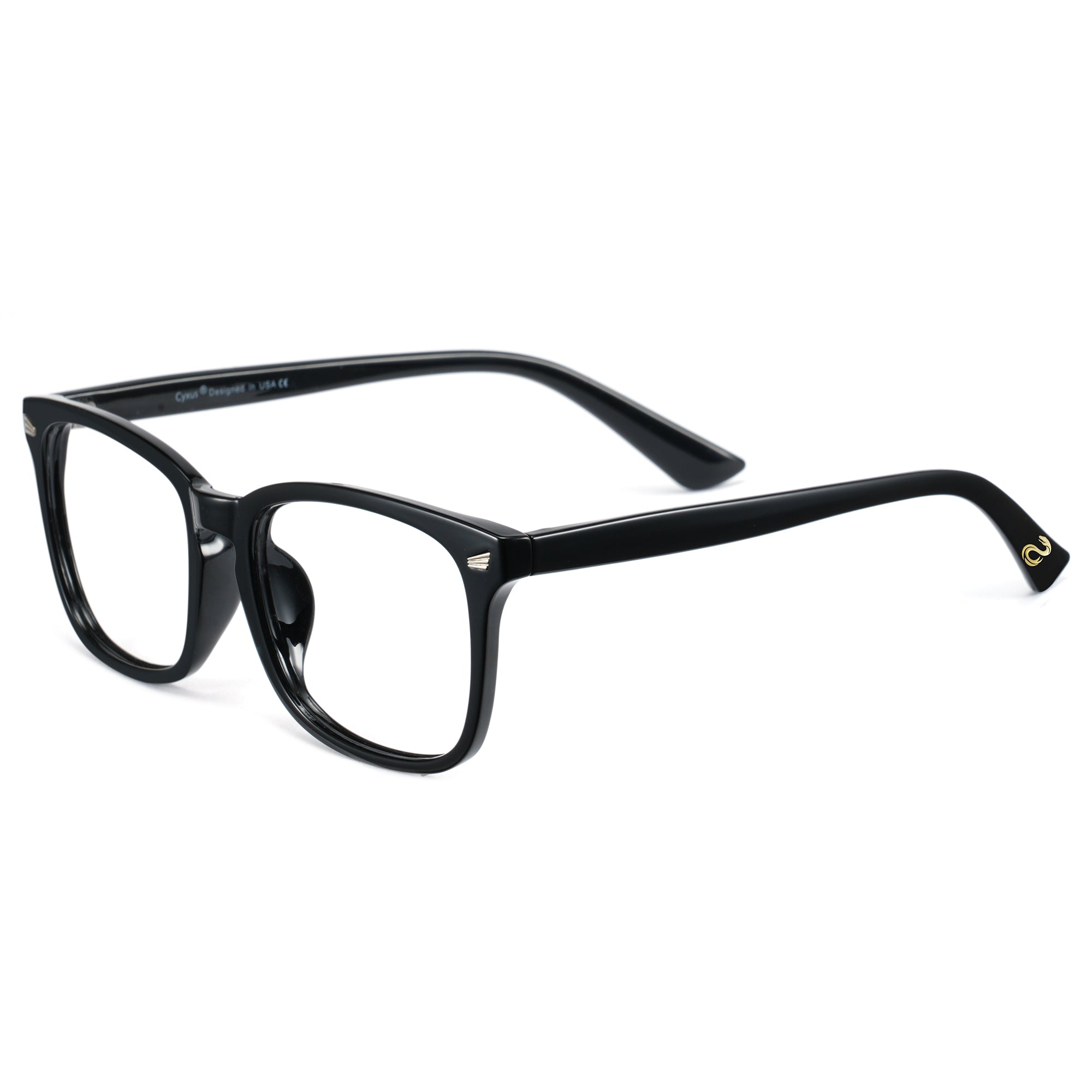 Cyxus 25 Snake Year Limited Edition Square Anti-Blue Light Glasses PC Material Bright Black Frame New Year Gift for Relatives and Friends Unisex - 8082-S Secondary image