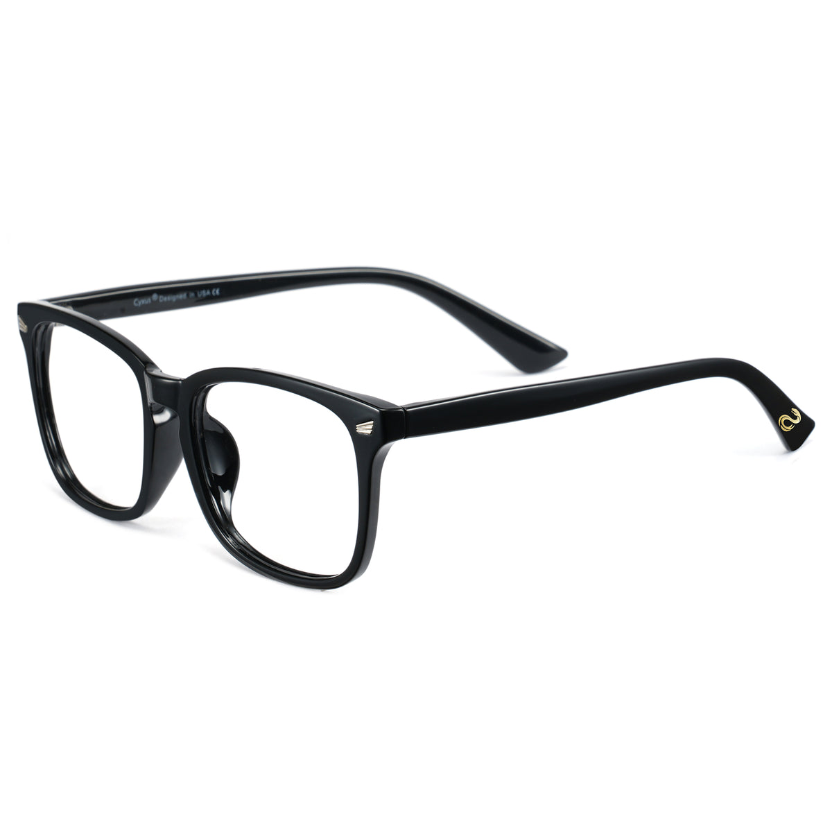 Cyxus 25 Snake Year Limited Edition Square Anti-Blue Glasses PC Material Pritic Bright Black Frame Gew New Year Gain