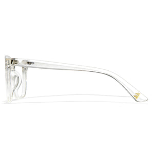 Clear rectangle blue light glasses, white lens, lightweight PC frame, minimalist computer eyewear