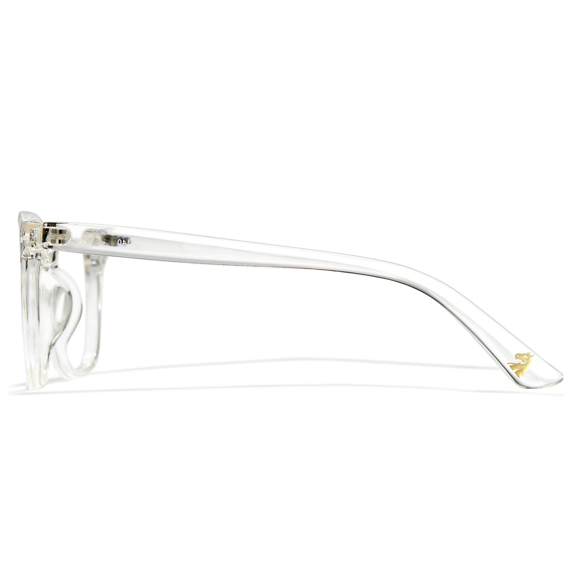 Clear rectangle blue light glasses, white lens, lightweight PC frame, minimalist computer eyewear