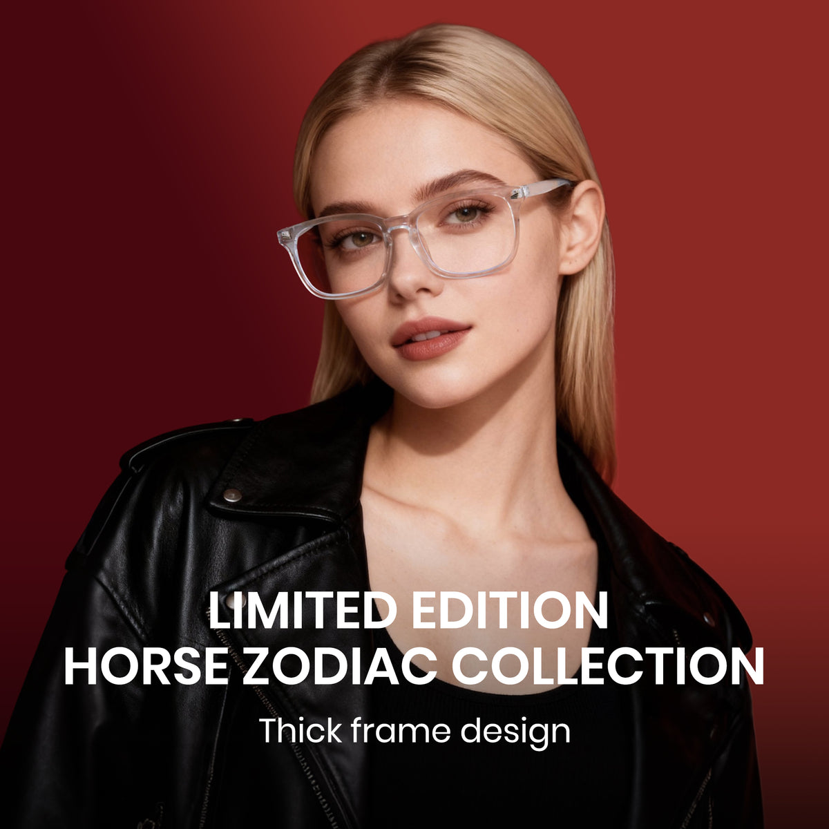 Clear rectangle blue light glasses, white lens, lightweight PC frame, minimalist computer eyewear