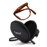 Cyxus Foldable Blue Light tortoise glasses and Carrying Case