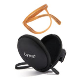 Cyxus Foldable light brown Glasses and Carrying Case