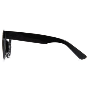black thick glasses temples