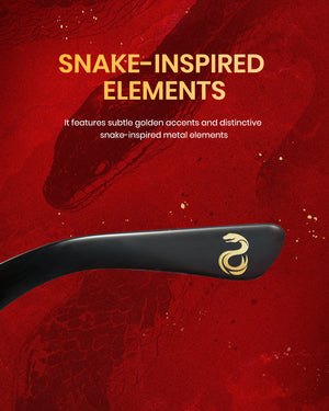 Cyxus 25 Snake Year Limited Edition Square Anti-Plue Glase Glases PC Material Resinens Lruces Frame Black Frame New Year Homes for Moission and Friends Insisex