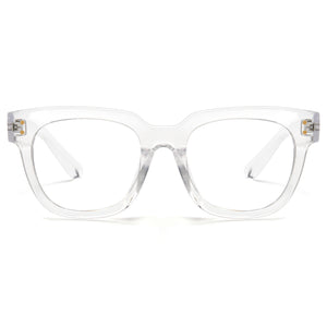 Crystal Vintage Square Thick Frame Thick Temple Blue Light Glasses