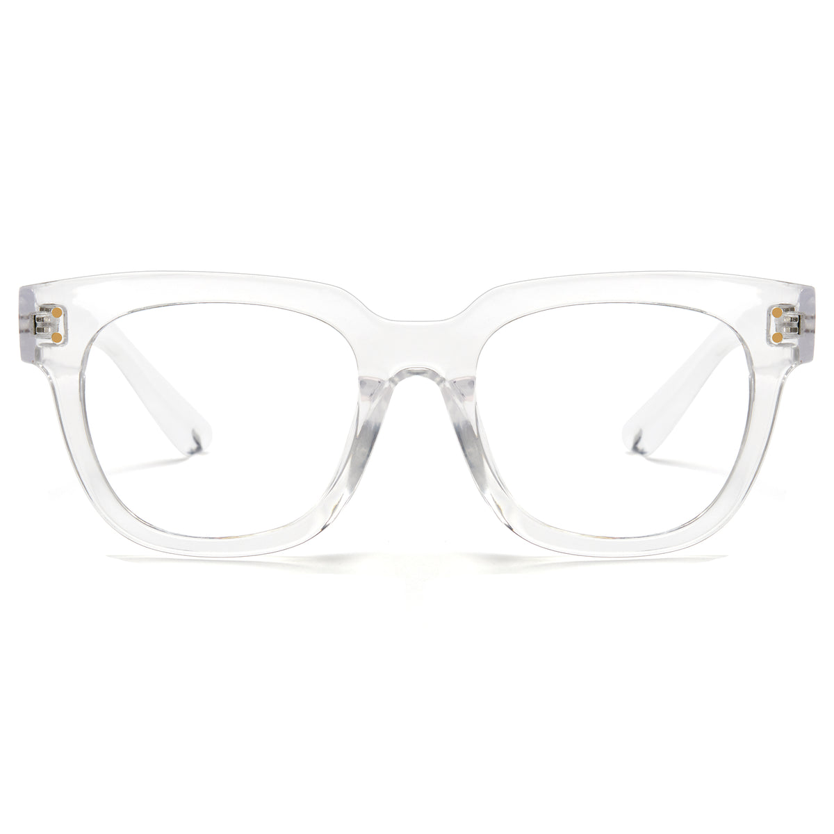 Crystal Vintage Square Thick Frame Thick Temple Blue Light Glasses