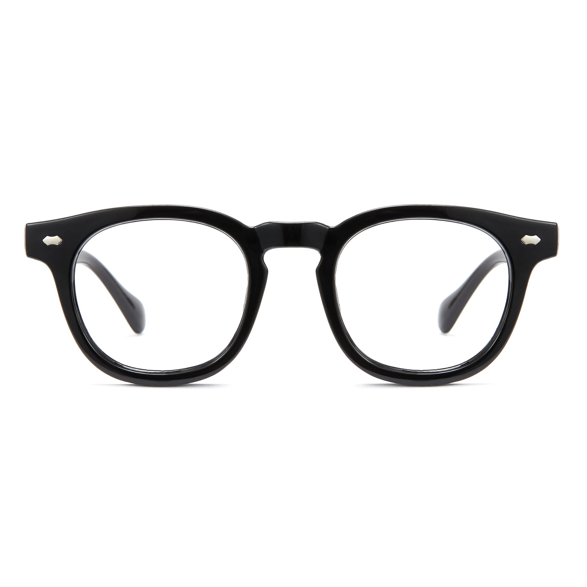 Bright Blue Vintage Small Oval Thick Frame Thick Temple Blue Light Glasses Main image