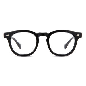 Bright Blue Vintage Small Oval Thick Frame Thick Temple Blue Light Glasses