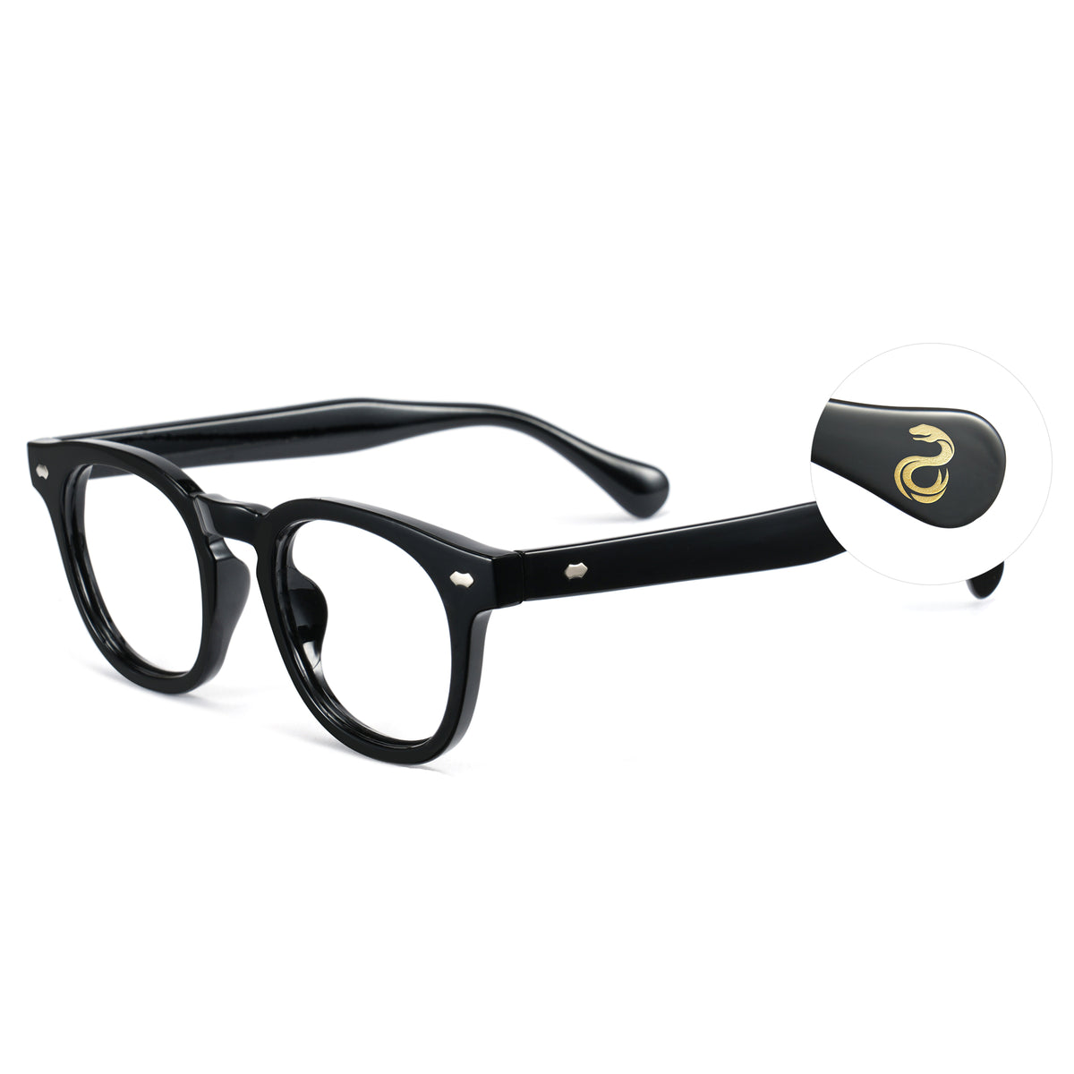 Cyxus 25 Snake Year Limited Edition Anti-Blue Light Glasses Material Material Bright Black Frame New Year Gift for Mostral and Friends Usisex-8155T01-S