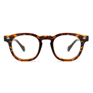 Tortoise Vintage Small Oval Thick Frame Thick Temple Blue Light Glasses