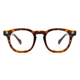 Tortoise Vintage Small Oval Thick Frame Thick Temple Blue Light Glasses