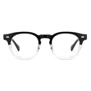 Black and White Vintage Small Oval Thick Frame Thick Temple Blue Light Glasses