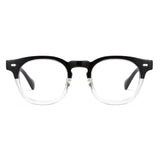 Black and White Vintage Small Oval Thick Frame Thick Temple Blue Light Glasses