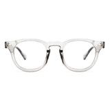 Crystal Gray Vintage Small Oval Thick Frame Thick Temple Blue Light Glasses