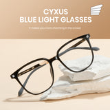 Cyxus Light Weight Blue Light Blocking Glasses Metal&TR90 Rectangle Frame with Anti Glare Eye Protection for Women and Men  8159T01 Wing