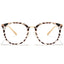 White Leopard Print Retro Round TR 90 Frame Glasses Jola-Clip-On Spring Hinge